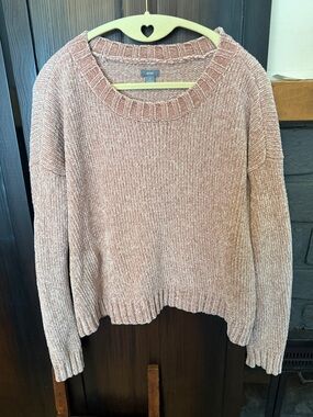 aerie Dusty Rose Chenille Crewneck Sweater